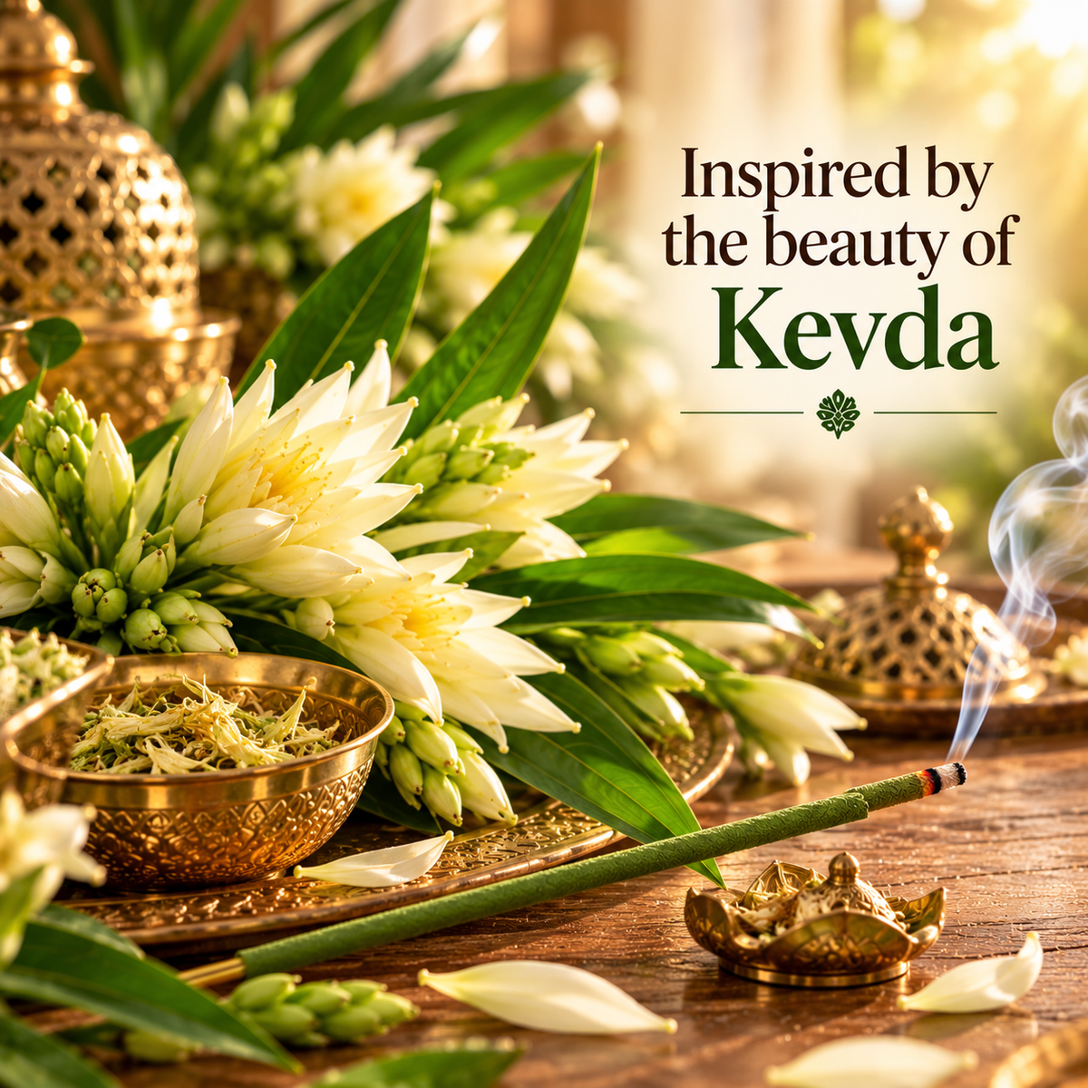 ASHOKASHI Premium Ancient Kevda Incense Sticks | Charcoal-Free | 200g