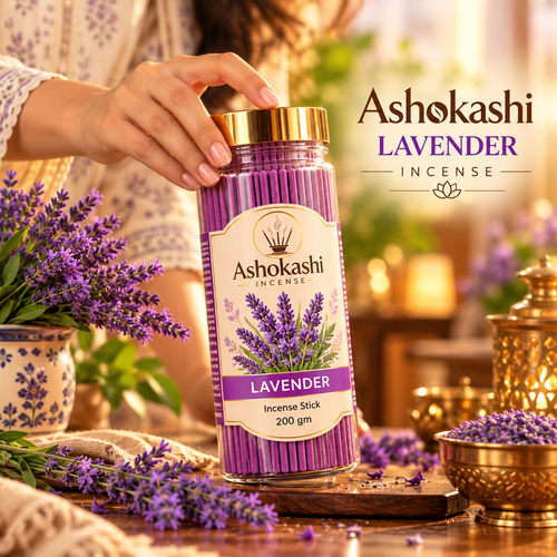 ASHOKASHI Premium Ancient Lavender Incense Sticks | Charcoal-Free | 200g